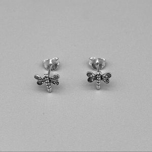 Sterling Silver Dragonfly Stud Earrings